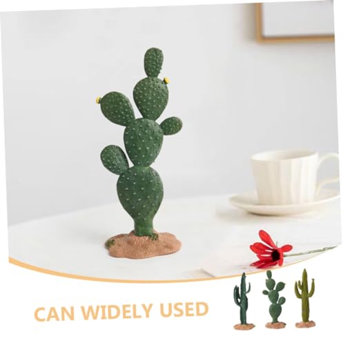 ABOOFAN 3pcs PVC Crafted Simulated Cactus Ornaments for Room Decor Artificial Plants for Home Boho Style Desk Decor for Women Office