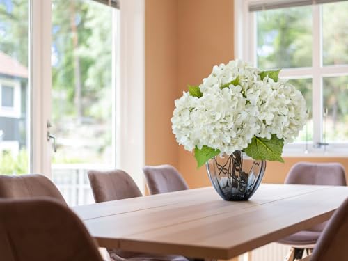 ZYTUYO 20 inches 4 Pcs Ivory White Real Touch Hydrangea Artificial Flowers Boho Lifelike Real Looking Latex Hydrangeas Flower with Long Stem for Home Decor Spring Table Centrepiece - color: Ivory White