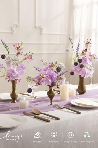 Ling's moment Artificial Greenery Stems Box Set, Faux Greenery Picks for DIY Bridal Bouquets Wedding Floral Arrangement Table Centerpieces, Pale Lavender & Lilac - color: Filler Flower Combo- Pale Lavender & Lilac