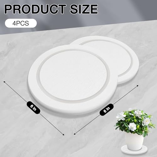 Instant Dry Diatomaceous Earth Plant Saucer, Round Stone Drip & Drainage Tray for Indoor Outdoor, Absorbent Pot Coaster, Housewarming Gift, Keep Floors Dry and Clean (4,6in,White) - color: White, size: 6.30 × 6.30 in