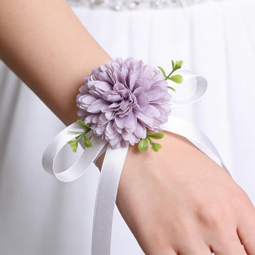 Kimura's Cabin 20pcs Fake Mums Flowers Artificial Chrysanthemum Faux Silk Ball Flowers Bouquets for Wedding Party Home Table Core DIY Decoration (Purple - color: Light Purple