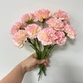 10 Stem Artificial Flowers Carnations Bouquets,11inch Real Touch Flowers with Stems,Silk Petals Fake Flowers Forever Plants for Wedding Flower Bouquet Centerpieces Bridal Shower Birthday (Pink) - color: Pink