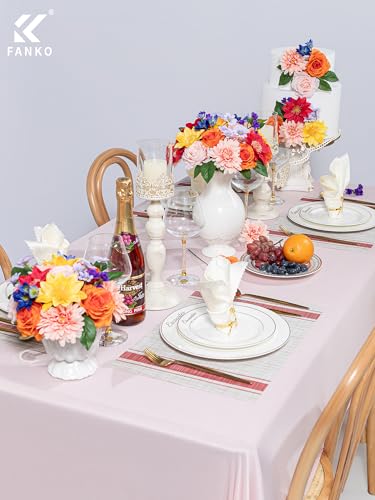 FANKO Artificial Flowers for DIY, Cream Peach Blush Pink Faux Flowers Bouquet, Fake Rose Lily Daisy Dahlia Silk Flowers for Vase, Home Decor, Garland, Wedding, Birthday, Summer Party - color: Multicolor-1