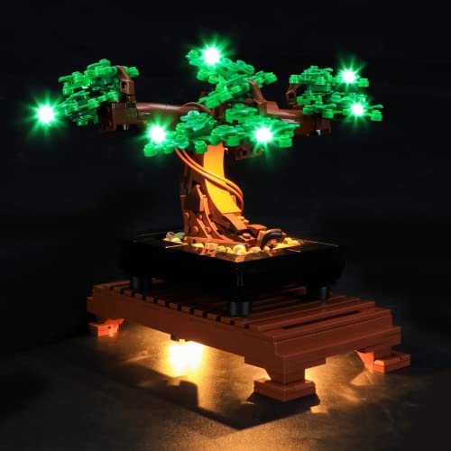 Upgraded LED Light Kit for Lego Botanicals Bonsai Tree Building Set, Compatible with Lego 10281 Green Models, Home Decoration Lights Valentines Day Gift (Only Light, No Building Models) - color: 10281 Bonsai Tree Light Kit Green, size: Standard Version