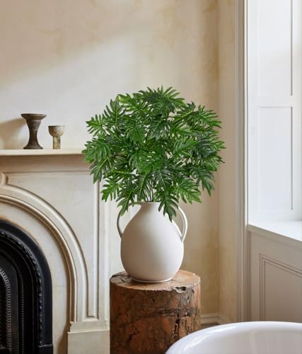 Artificial Greenery Philodendron Selloum Leaves - 6 Pcs Faux Split Leaf Philodendron Stems 35.4" Fake Green Plant Leaf Branches Artificial Tropical Plant for Floral Arrangements Indoor Home Decor - color: Monstera Plant