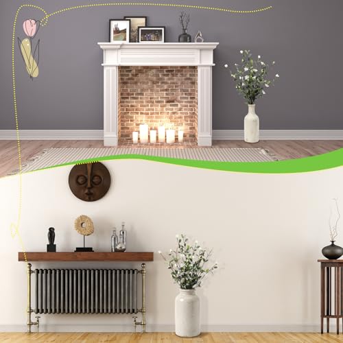 Giegxin 32 Inch Spring Artificial Blossom Branches Fake Spring Cream Blossom Branch 3 Pcs Faux Wild Petunia Flower Stems Bush Long Branches for Vase Floral Arrangement Wedding Party Decoration - color: Cream, size: 30 Inch, style: Blooming Wild Petunia