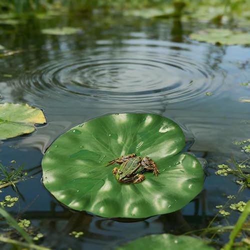 20 Pcs Realistic Lily Pads Leaves for Ponds, 4 Kinds Artificial Floating Foam Lotus Leaves, Water Lily Pads Foliage Pond Decor for Pond Pool Koi Fish Patio Aquarium