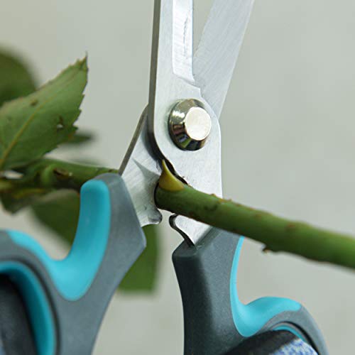 CYRUS Flower Scissors Floral Shears for Cutting Flowers,Garden Shears with Integrated Stab Remover,Florist Cutters Rose Snips,Blue - style: Blue