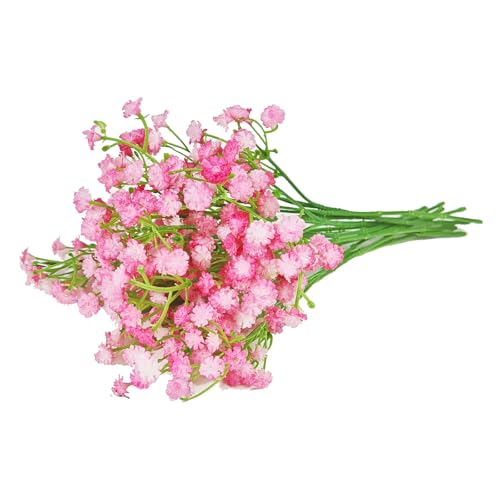 ABAJI Tiny Babys Breath Artificial Flowers Gypsophila Real Touch Flowers for Wedding Party Home Garden Decoration 12 inch in Length Very Small and Short - color: Light Pink, size: 12 PCS