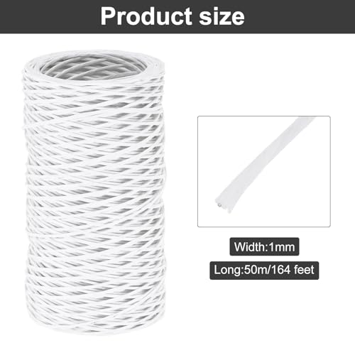 MECCANIXITY Floral Wire 164ft/50m 1mm Vine Bind Wire Rustic Craft Wrapping Metal Wire for Flower Bouquet Wreath Making, White - color: White, size: 1mmx50m