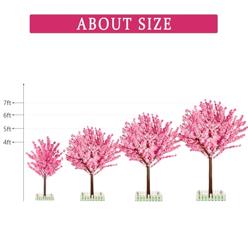 Artificial Blossom Cherry Trees Indoor Decor - Handmade Natural Fake Cherry Blossom Tree, Pink Blossom Tree for Outdoor Party Wedding Anniversary, Yard Decoration - size: 4 ft
