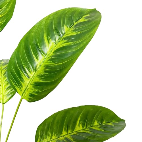 Artificial Areca Palm Plant Fake Tropical Tree Perfect Faux Plants in Pot for Indoor Outdoor House Home Office Wedding Garden Modern Decoration Housewarming Gift (80cm Tropical Banana)