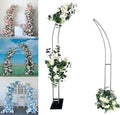 Curved Wedding Arch Backdrop, 6FT&7FT Half Arch Balloon Stand for Ceremony, Birthday, Anniversary, Bridal, Baby Shower, Floral Decoration