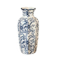 WF Chinese Porcelain Blue and White Vase, Hand-Painted Ceramic Floor Vase for Home Decor, Traditional Oriental Shelf Decor Collectible Figurines (Height: 10")
