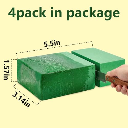 Floral Foam Blocks, Green Plant Foam,Wet & Dry Flower Foam for Fresh and Artificial Flowers,Florist Styrofoam Flower Arrangements Supplies, Decorations for Wedding, Birthdays and Garden (4) - color: 4Pack