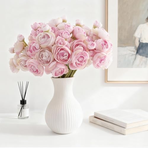 24 Stems Artificial Ranunculus Flowers - 96 Bloom Faux Silk Ranunculus Bouquet for Wedding Decorations, Home Décor, Holiday Arrangements & Large Event Centerpieces (Mixed Purple) - color: Mixed Purple