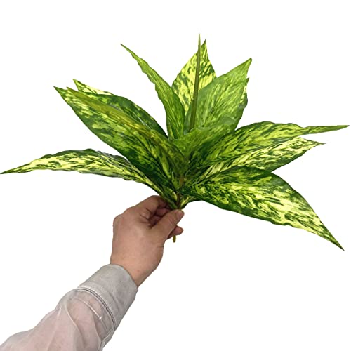 Artificial Agave Fake Plants, Faux Shrubs Grass Bushes Plant Plastic Flowers for Wedding Party Office Indoor Outdoor Room Yard Garden Greenery Leaves Decor Planter Filler Decoration Yellow 2 Pack - color: Agave Grass/ Yellow/ 2 Pcs