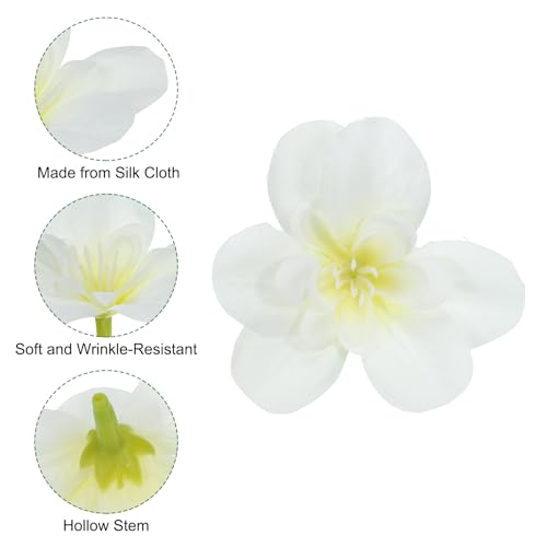 PATIKIL Artificial Orchid Petals, 24Pcs Faux Orchid Flower Head Fake Butterfly Flowers Crafts for Home Wedding Decoration, Cream White - color: Cream White