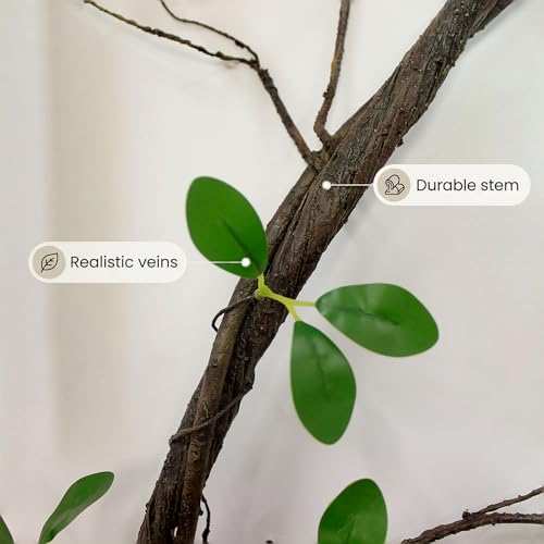 1 Piece Bendable customshapes Artificial Plant Trunks Branches 70-inch ficus Leaf Vines Evergreen Hanging Garlands for Home Wedding Garden Balcony Railing Outdoor Tent Decor
