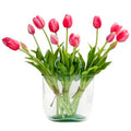 15 Artificial Tulips Flowers,Soft Touch Latex Bouquet, Fake Tulips Flowers,Spring Wedding Home Room Table Centerpiece Decor Rouge Pink Set - color: 15pcs Rouge Pink(no Vase)