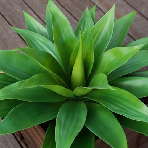Ferrgoal Artificial Plants Fake Agave Succulent Plant 28 Inch Big Size Faux Succulents Stems for Indoor Outdoor Realistic & Natural Home Decor Plants for Office Housewarming