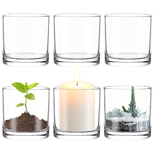 4 x 4 Inch Cylinder Vase,Set of 6 Small Glass Vases for Table Centerpieces,Clear Flower Vases,Decorative Glass Vase for Home Decor,Candle Holder,Wedding Favors(4" W X 4" H) - size: 6pack-4"w x 4"h