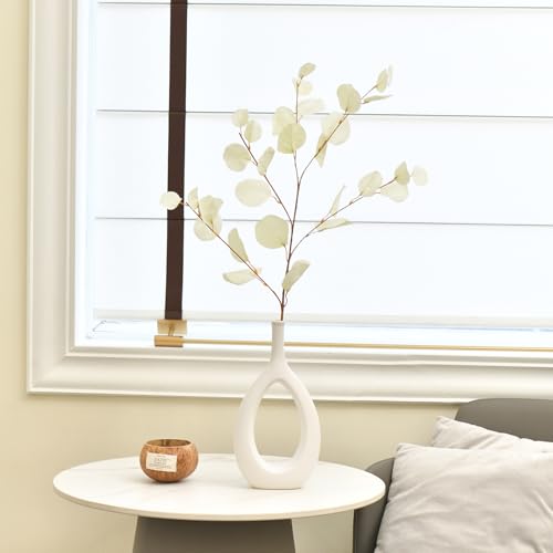 3 PCS Artificial Eucalyptus Stems Long 33" Fake Eucalyptus Leaves Branches for Vase Home Wedding Party Decorations, Cream White - color: Cream White*3