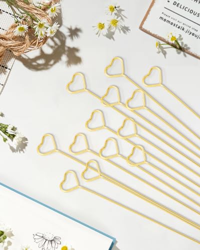 30Pcs Floral Card Holder Picks-Wire Place Card Holder for Wedding-Metal Photo Picture Clip Holder-Table Name Number Holder,Memo Note Holder for Flower Arrangement,Wedding,Baby Shower,Party,Decorations (Gold, Heart) - color: Gold, size: Heart