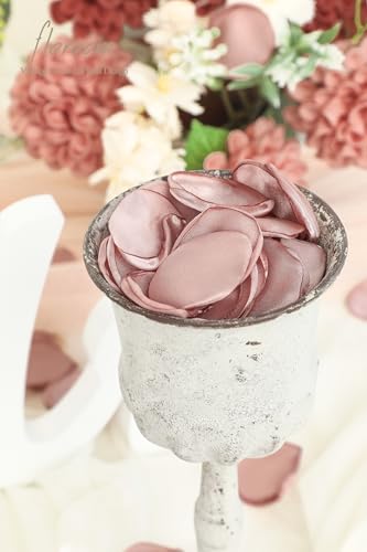 Floroom 300pcs Rose Petals Dusty Rose Faux Silk Flower Petals for Wedding Flower Girl Basket Aisle Scatter Dinner Table Centerpieces Party Confetti Bridal Shower Romantic Night Decoration - color: Dusty Rose, size: 300pcs