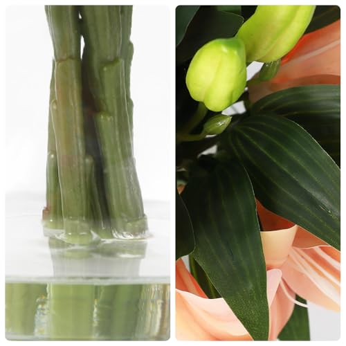 GarveeHome Artificial Lily Flower, Faux Lily Flowers Stems for Vase, Silk Fake Flowers for Home Table Office Wedding Party Decor (Orange) - color: Tiger Lily , Orange