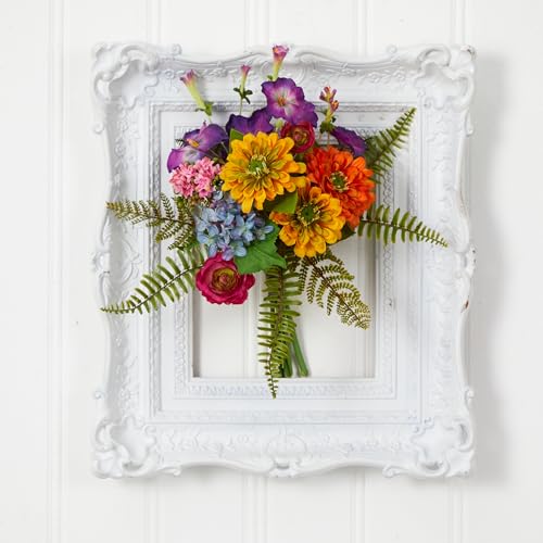 Nearly Natural 13in. Mixed Flowers Artificial Bush (Set of 2)