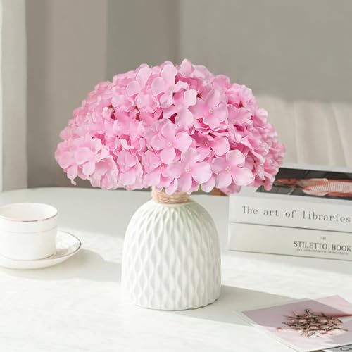 100 Pcs Faux Pink Hydrangea Artificial Flowers Bulk, Fake Silk Hydrangea Flowers Heads with Stems for Wedding Decorations Garden Party Baby Shower Porch Home Decor Table Centerpieces - color: Pink, size: 100 Pcs