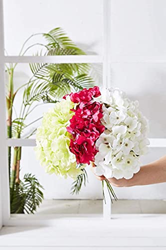 Rust Orange Artificial Hydrangea Flower Heads Hydrangea Silk Flowers with Stems for Wedding Centerpieces Bouquets DIY Floral Decor Home Decoration,Pack of 10pcs - color: 10pcs Burnt Orange, size: Large