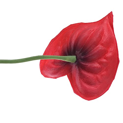 PATIKIL 13" Artificial Anthurium Lily Flowers, 10 Pack Permanent Flower Floral Arrangements Bouquet for Home Decor Bridal Wedding Festival Party, Black Red - color: Black Red