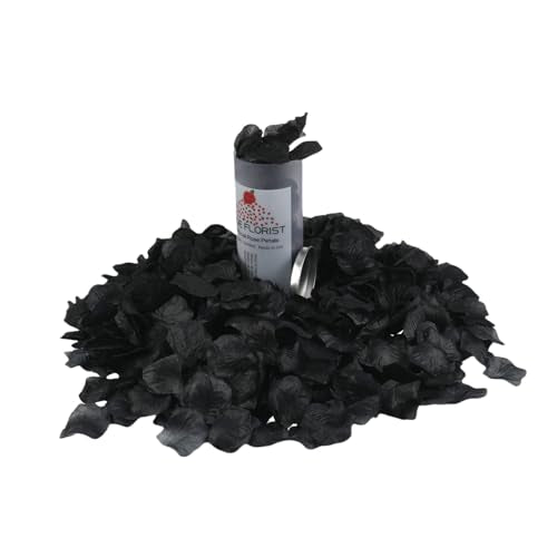 CODE FLORIST 1500 PCS Black Silk Rose Petals,Romantic Night,Wedding,Proposal Anniversary Flower Decorations(Separated,Scented) - color: Black, size: Separated 1500 pcs