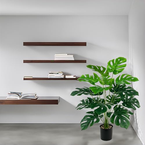 28" Artificial Monstera Faux Plant, Large Tall Indoor/Outdoor Floor Décor - color: Sage Green