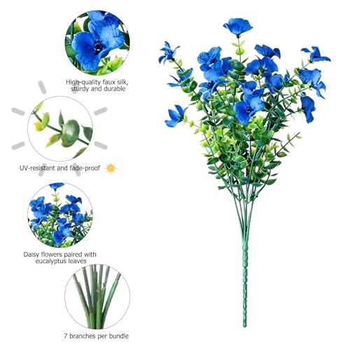Artificial Flowers for Outdoors,Blue