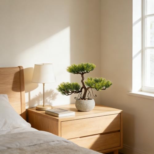 TOARTi Artificial Bonsai Tree Potted Plant with Pot, 10" Tall Small Fake Potted Faux Plant Desk Decor, Realistic Decorative Plants Indoor Shelf Decor for for Home Bedroom Bathroom Office Desk - color: Bonsai Tree -Small 10''