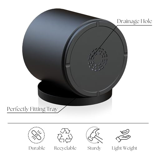 Giraffe Creation 10 Inch Cylinder Plant Pot, Modern Round Planter with Drainage Holes and Saucer, Lightweight Plastic Flower Pot for Indoor Outdoor Plants, Black - color: Black 10 Inch