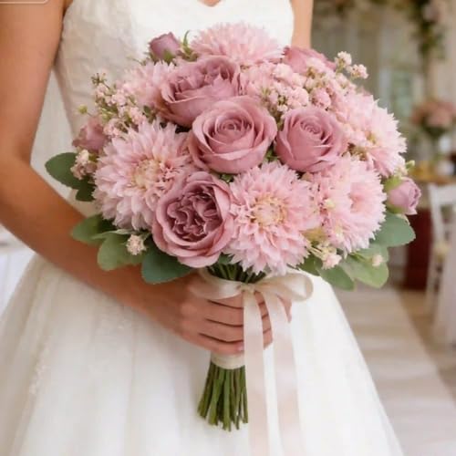 16 Bundles Artificial Flowers Peonies Bulk, Silk Fake Flower with Stems for DIY Bouquet Faux Peony Floral Arrangements for Vase Centerpiece Home Wedding Party Centerpiece(Pink) - color: Blush Pink