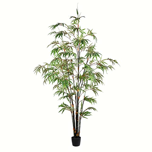 Vickerman Everyday 6' Artificial Potted Black Japanese Bamboo Tree - Premium Lifelike Faux Plant for Home or Office Decor - Maintenance Free Bamboo Tree - size: 6ft