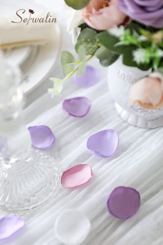 Serwalin 300Pcs Silk Rose Petals Artificial Flower for Weddings Proposal - Purple Pink for Romantic Night, Flower Girl, Bridal Shower Table Decor (4 Color Mixes) - color: Lilac Pink, size: 300pcs