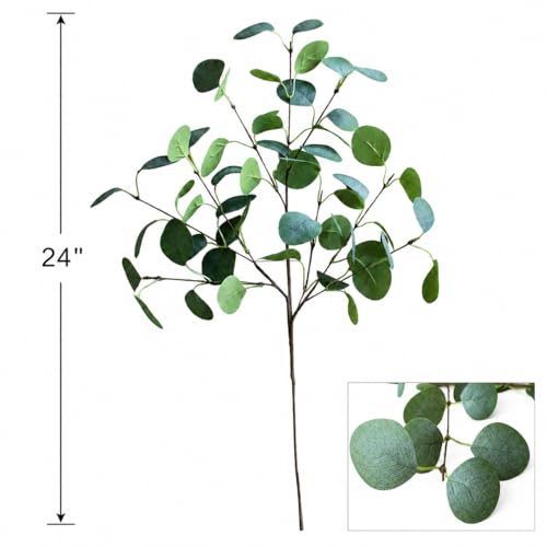 4pcs 24" Artificial Eucalyptus Stems, Realistic Bendable Faux Greenery Branches for Vase, Wedding Arch, Table Centerpiece, Farmhouse Living Room Home Decor - color: A-eucalyptus