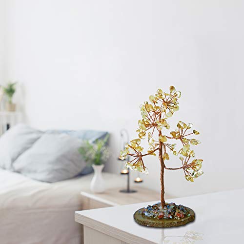 Mina Heal Healing Crystals Tree/Bonsai Tree for Home Decor, Room Decor and Office Desk, Spiritual Gifts for Energy Healing, Good Luck Gifts for Wealth & Prosperity, and Decorative Home Accessories - color: Yellow Quartz (Yellow)
