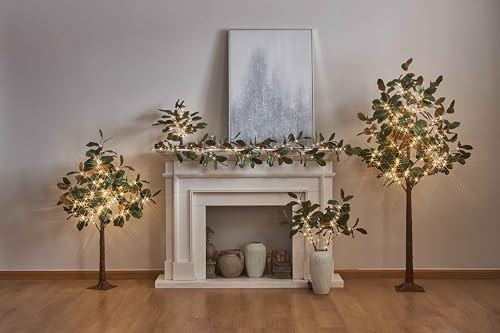 LITBLOOM Lighted Tabletop Magnolia Tree 18IN 35 LED Fairy Lights with Timer, Bonsai Tree with Lights Battery Operated or USB Plug in for Wedding Spring Home Decoration - color: Magnolia