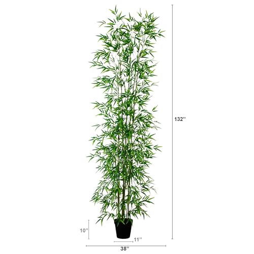 Nearly Natural 11ft. Artificial Green Bamboo Tree - size: 11ft