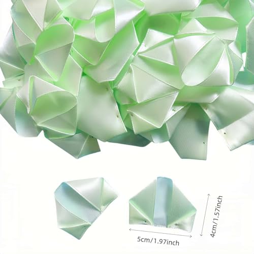 Time-Saving DIY Flower Kit: 300 Count Pre-Cut Satin Ribbon Petals for Eternal Roses. Easy Assembly, Perfect for Crafting Affordable Wedding & Anniversary Bouquets. (300 Pcs Green) - color: 300 Pcs Green