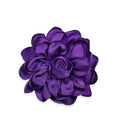Dainty Satin Rose Flower Brooch Pins for Women Delicate Large Camellia Pins Shawl Clips Duckbill Clips Wedding Prom Banquet Party Jewelry Gift - color: Purple