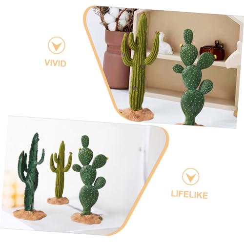 ABOOFAN 3pcs PVC Crafted Simulated Cactus Ornaments for Room Decor Artificial Plants for Home Boho Style Desk Decor for Women Office