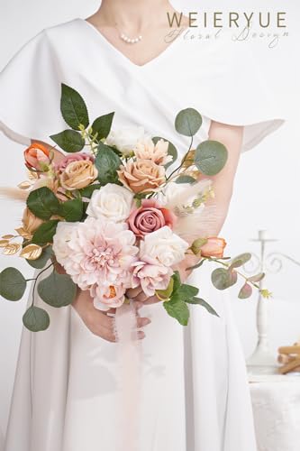 Champagne Artificial Flowers Combo Box Wedding Decor,Fake Flowers,Flowers for Decoration,Silk Flowers for Home Decor Indoor,Cake Flowers,Faux Flowers for Crafts - color: Nude Champagne